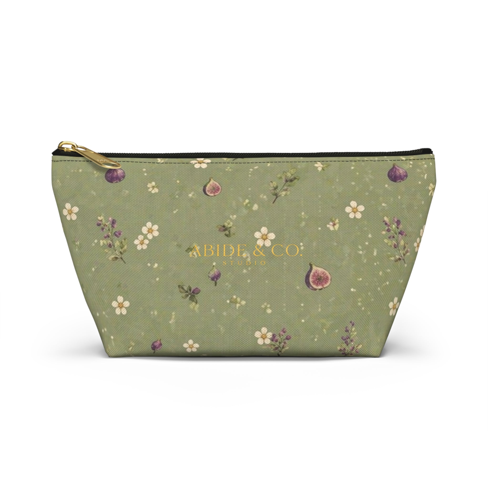 Olive Bloom Zippered Pouch