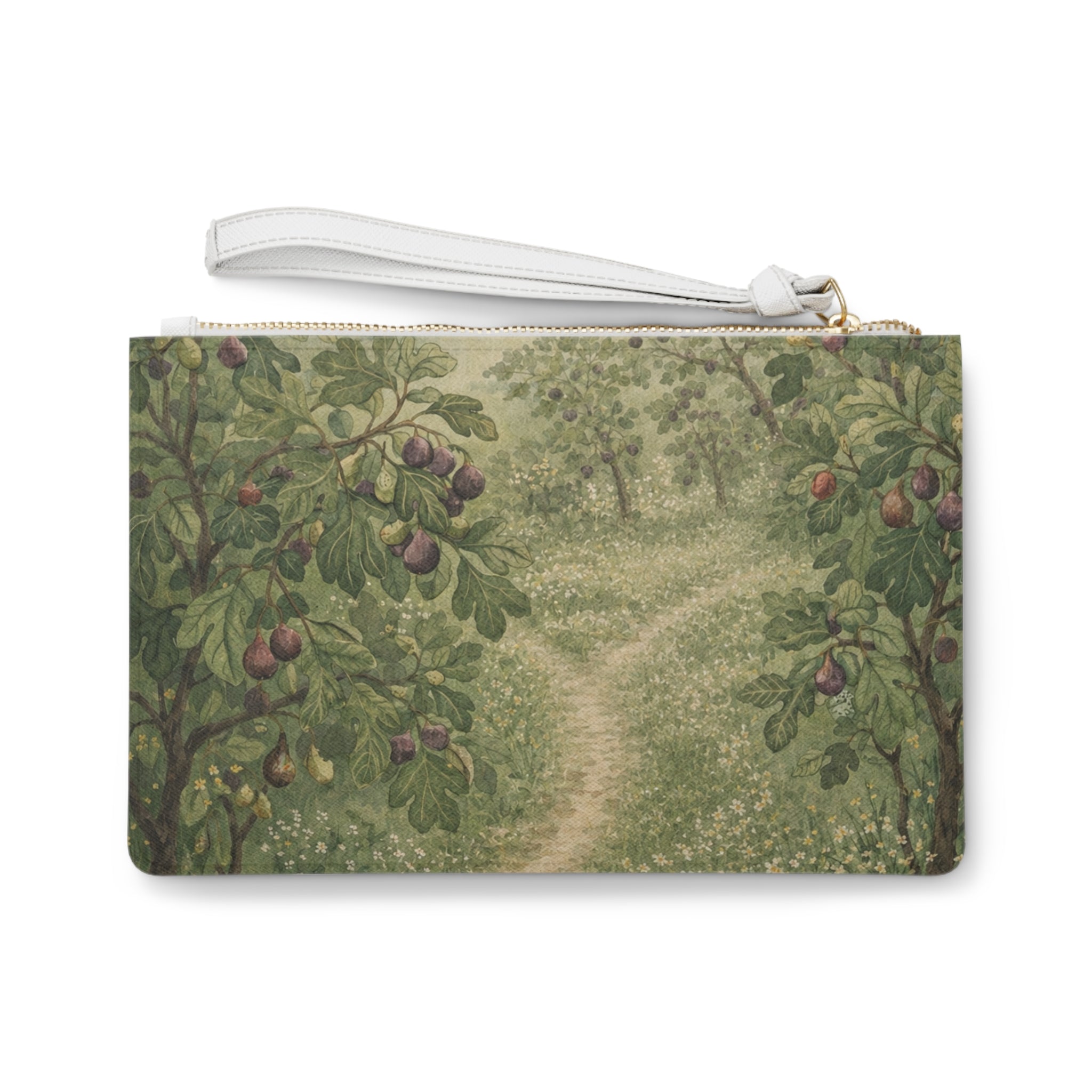 Woman Picking Plums Clutch Bag | Vintage Orchard Illustration