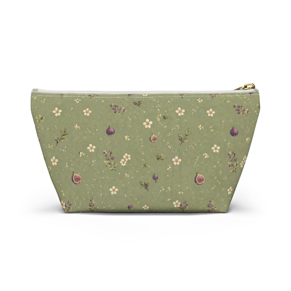 Olive Bloom Zippered Pouch