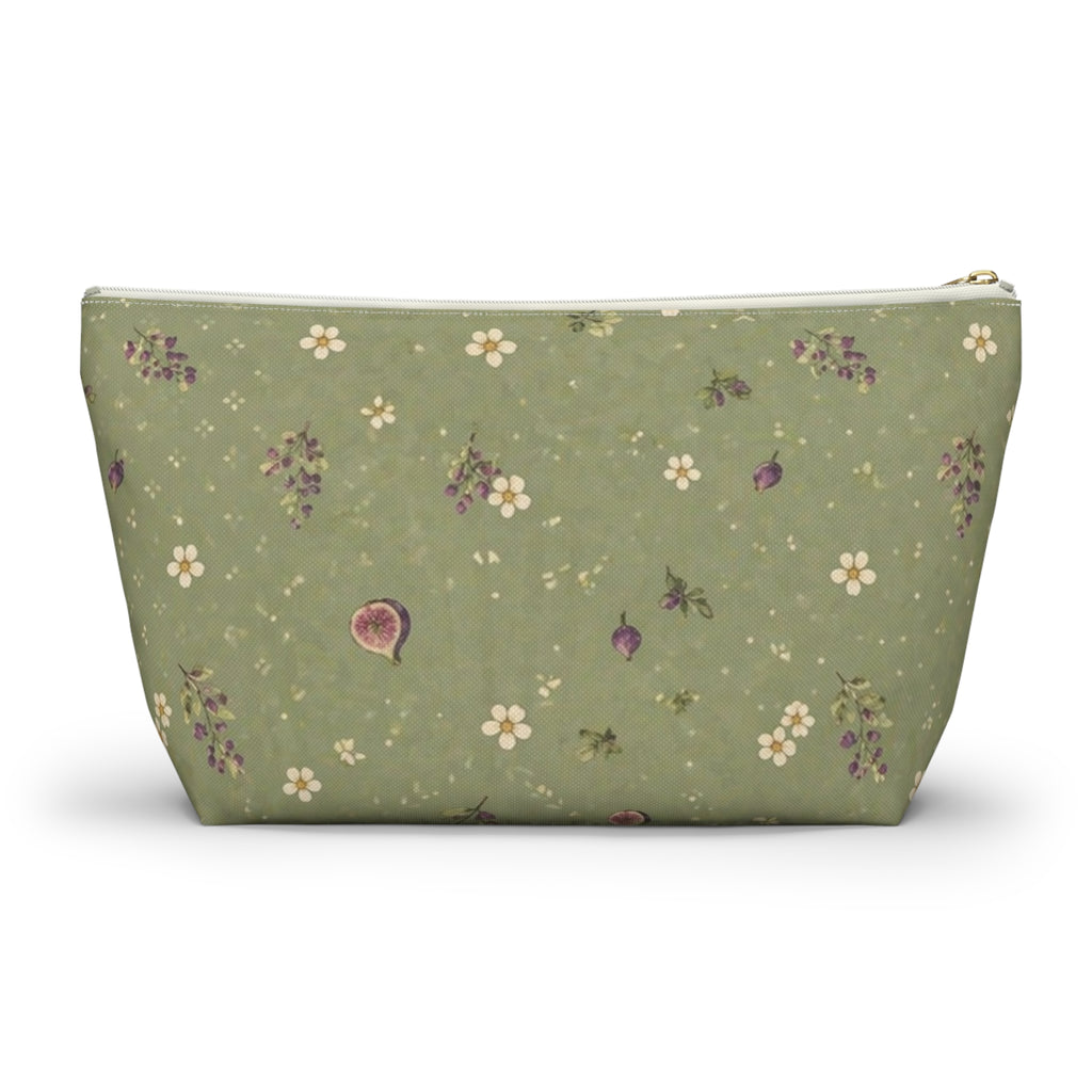 Olive Bloom Zippered Pouch