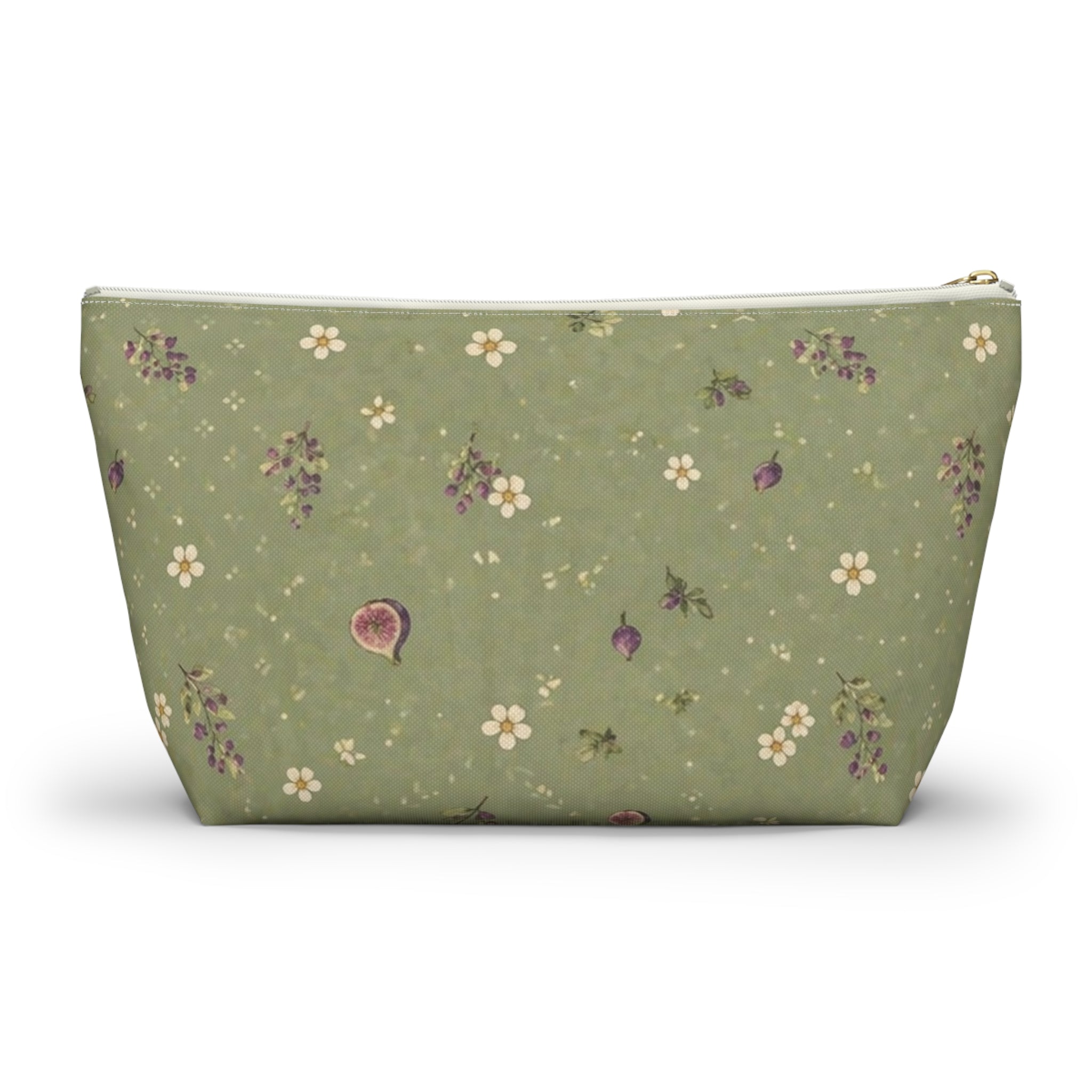 Olive Bloom Zippered Pouch