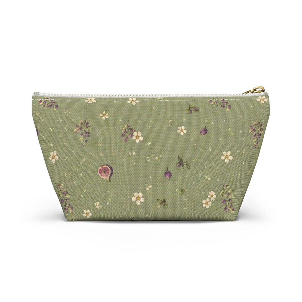 Olive Bloom Zippered Pouch