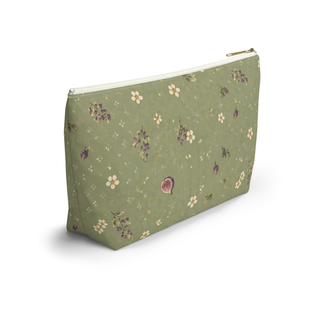 Olive Bloom Zippered Pouch