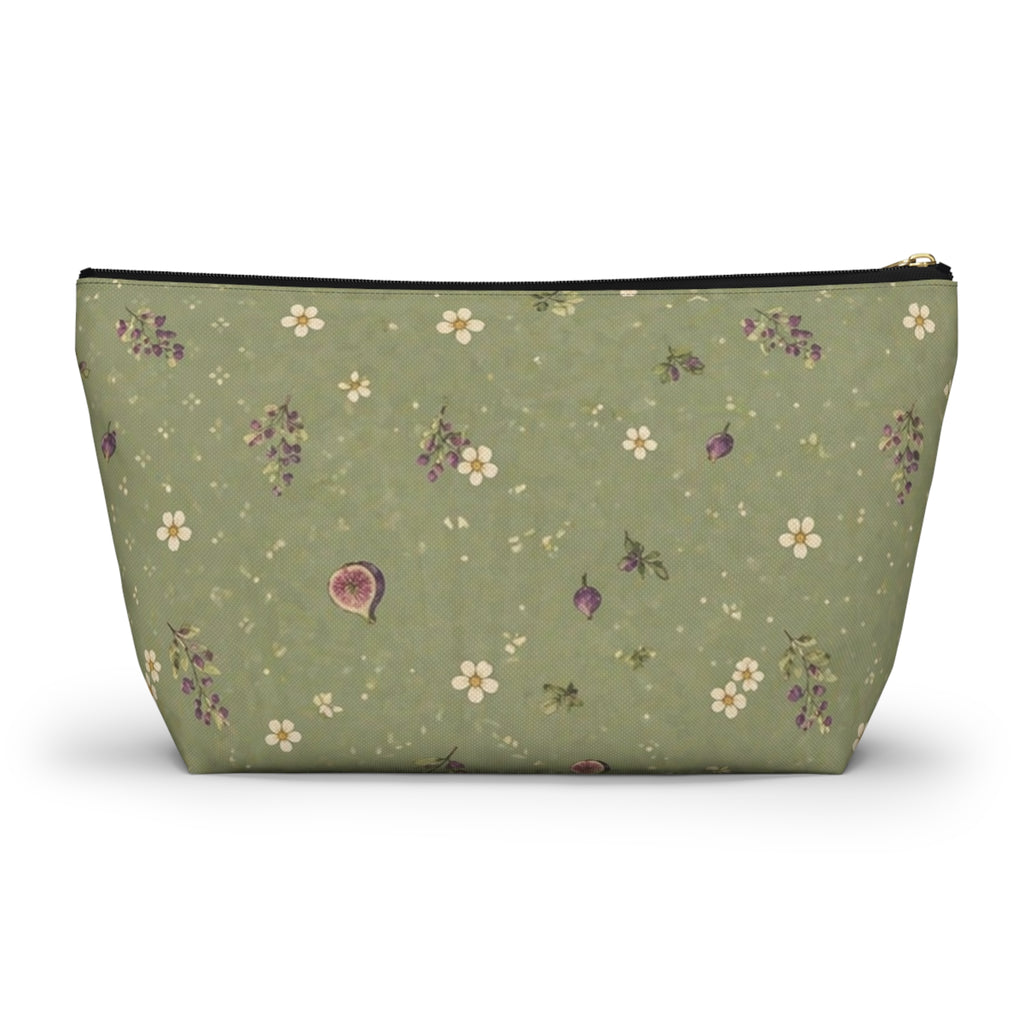 Olive Bloom Zippered Pouch