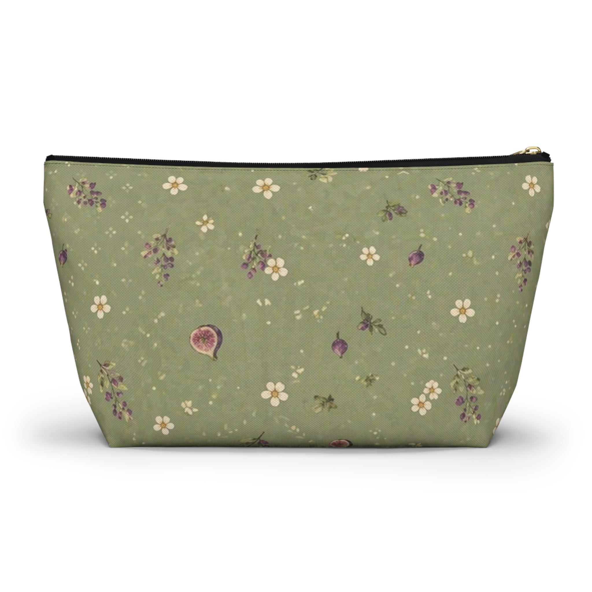 Olive Bloom Zippered Pouch