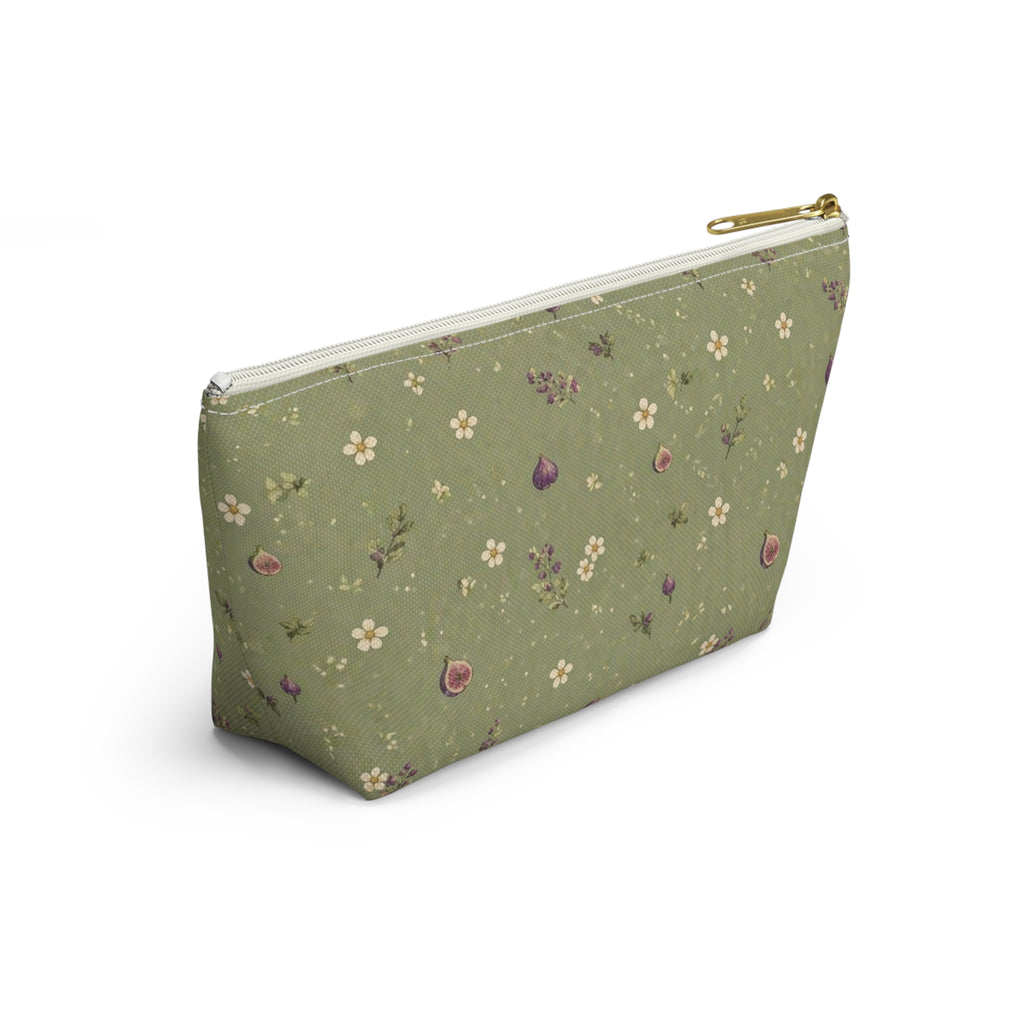 Olive Bloom Zippered Pouch