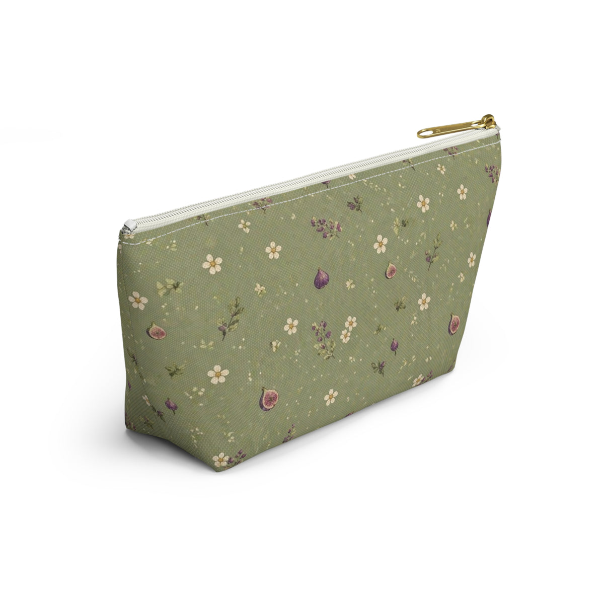 Olive Bloom Zippered Pouch