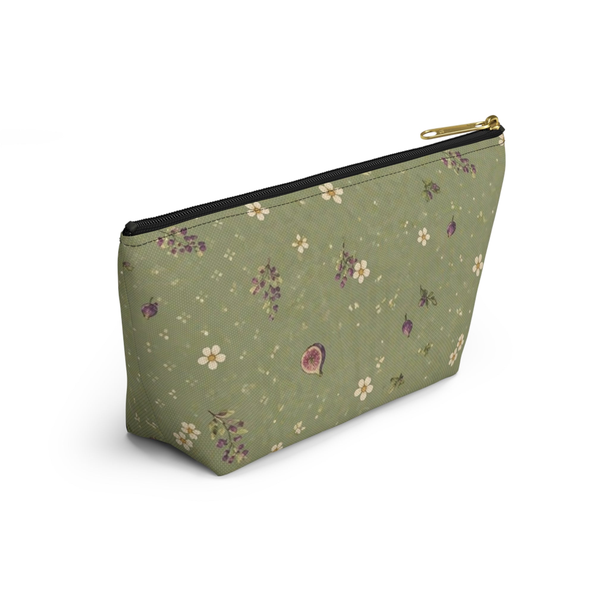 Olive Bloom Zippered Pouch