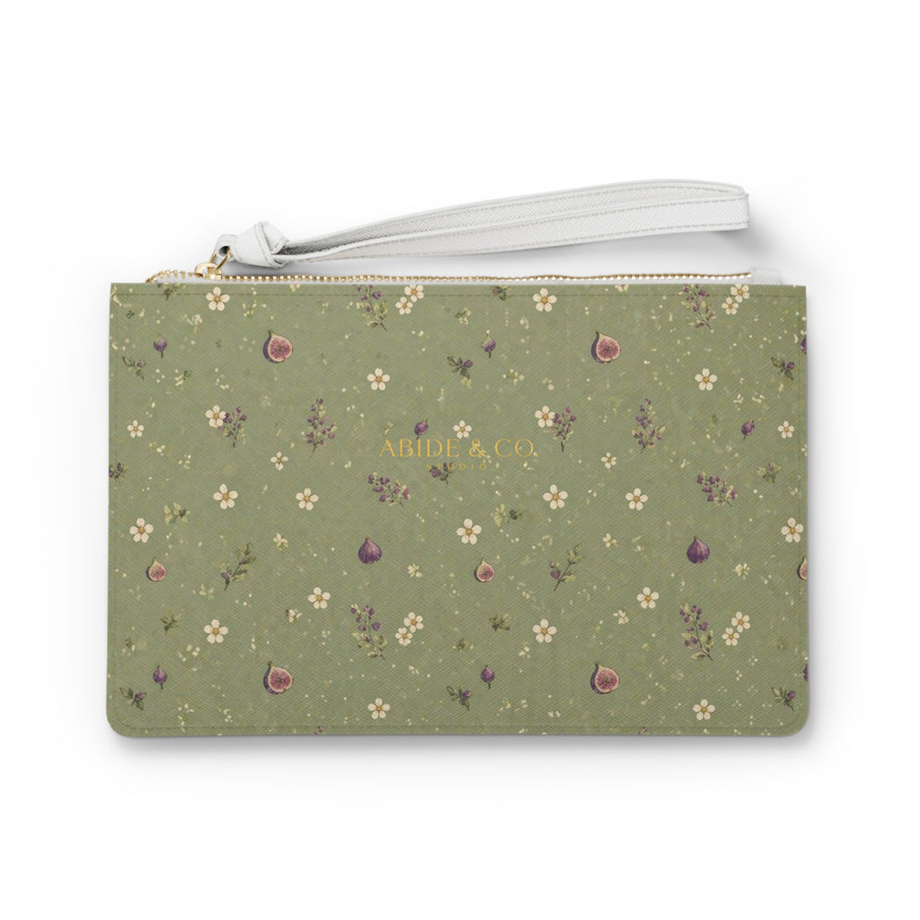 Olive Bloom Clutch Bag