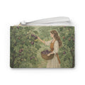 Woman Picking Plums Clutch Bag | Vintage Orchard Illustration