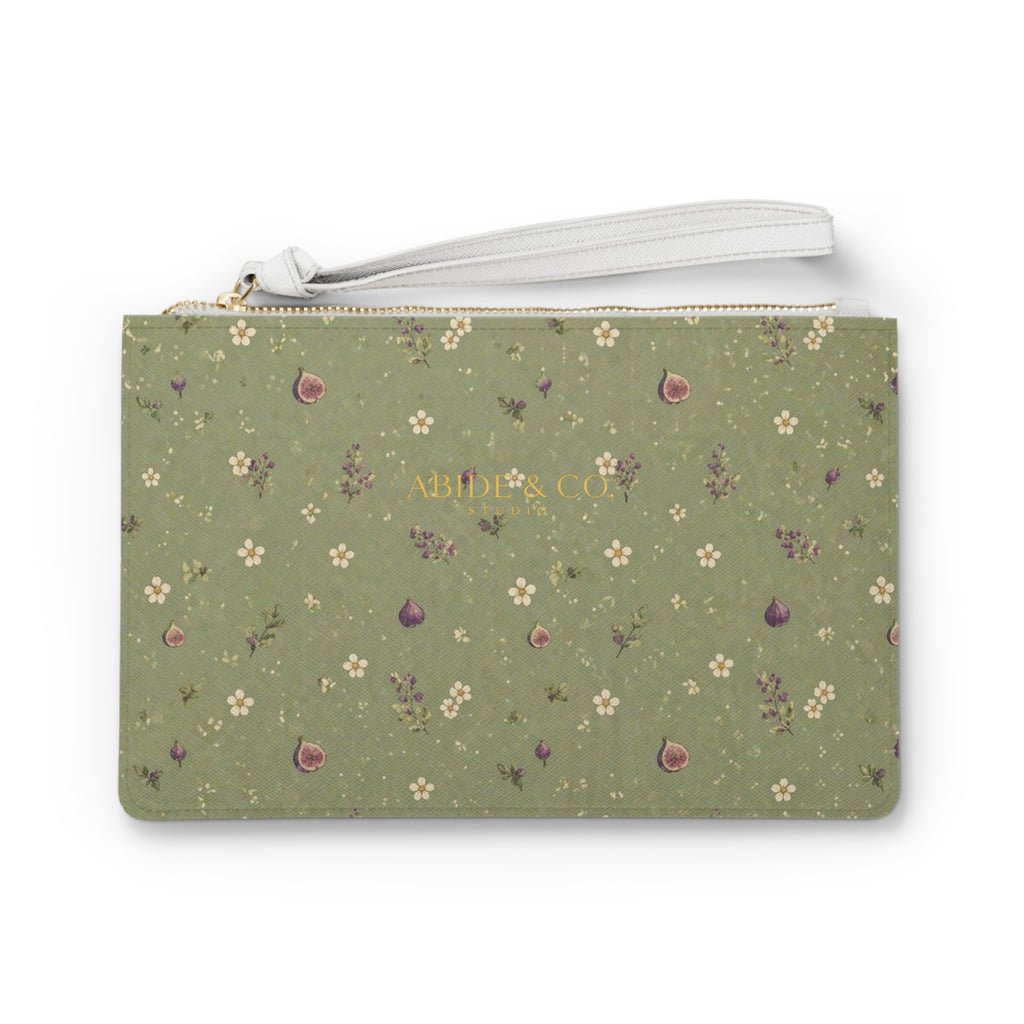 Olive Bloom Clutch Bag