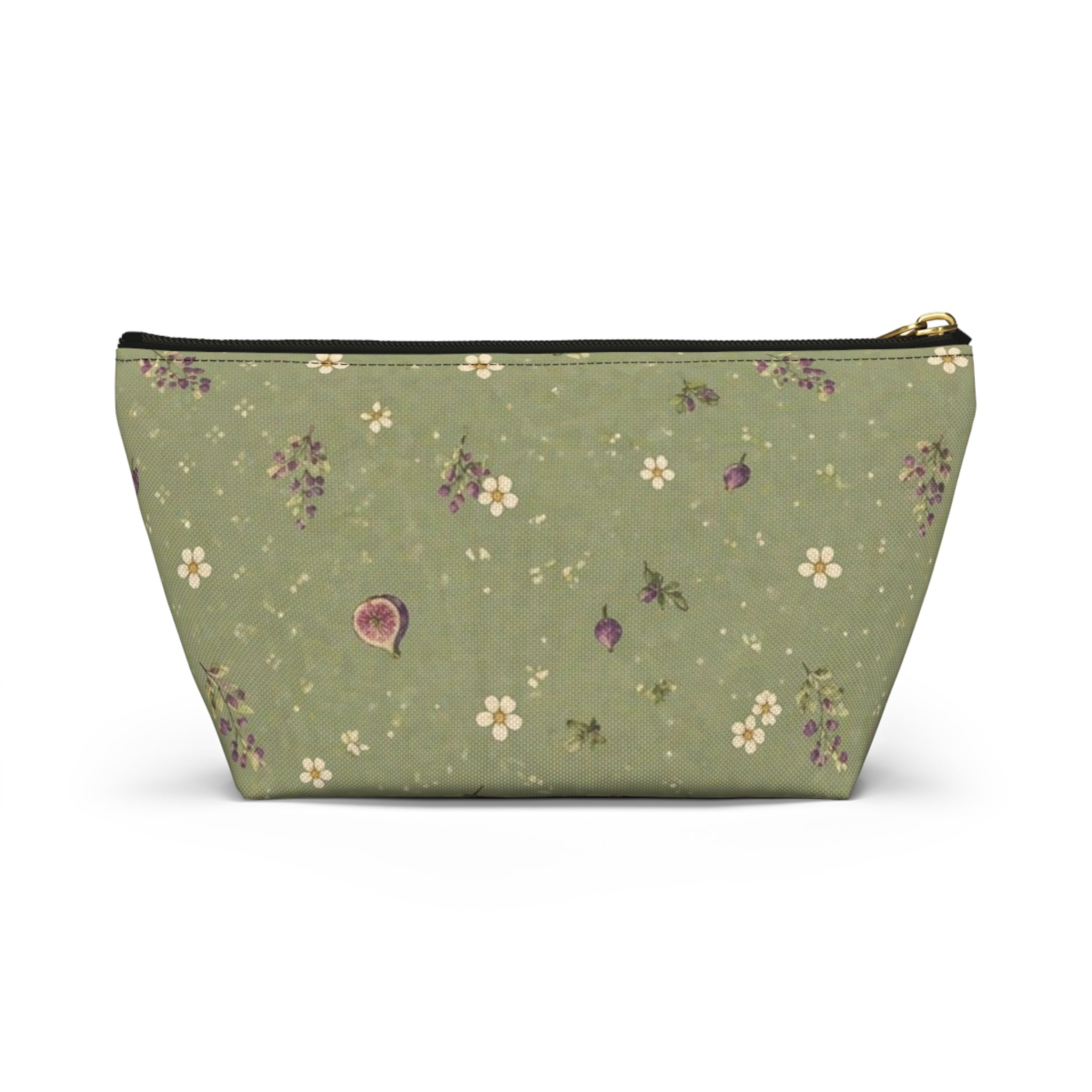 Olive Bloom Zippered Pouch