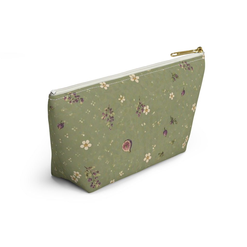Olive Bloom Zippered Pouch